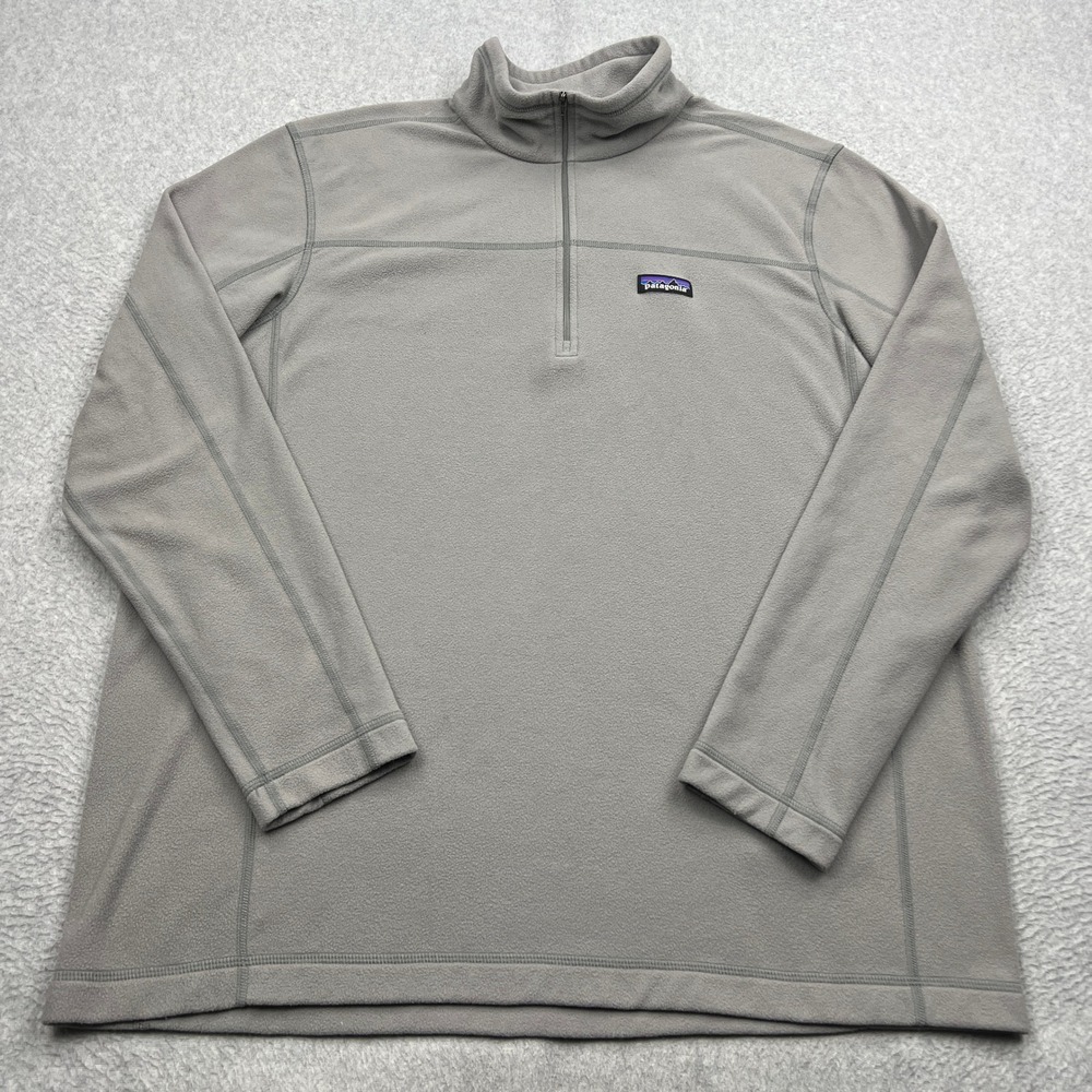 Patagonia Micro D 1/4-Zip Fleece Pullover Mens XXL Gray 26176